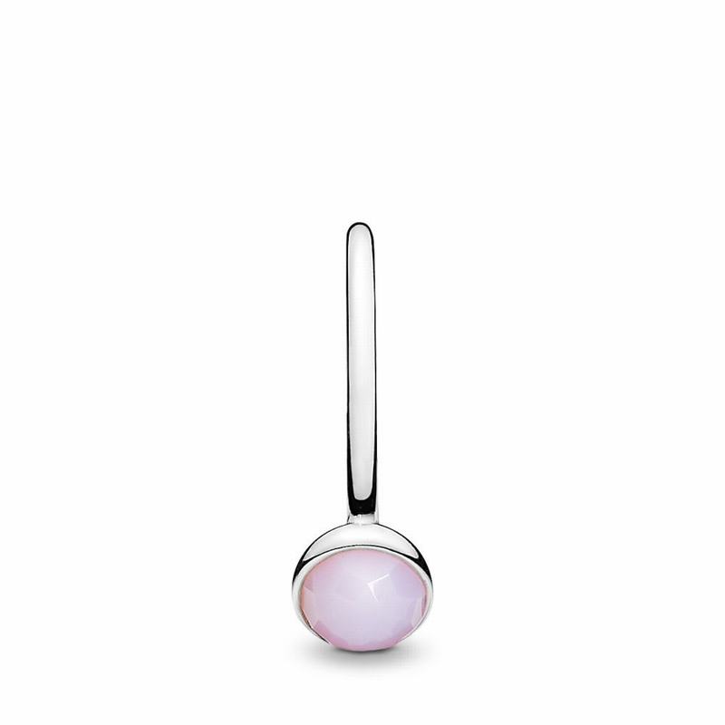 Pandora October Droplet Ring - Sterling Silver/Pink/Crystal - Canada | JP3256ST